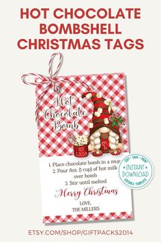 Attach these You're the Bomb printable tags on your gifts to teachers, family and friends to celebrate Christmas. Gifts To Teachers, You're The Bomb, Hot Cocoa Bomb, Youre The Bomb, Gift Tags Christmas, Merry Christmas Love