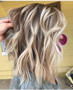 Blonde Low And Highlights, Lived In Blonde Bob, Hair Shag, Blonde Ideas, Shoulder Length Blonde, Medium Haircut, Surfer Hair, Mom Hair