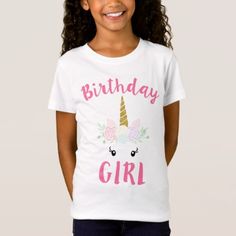 #Birthday Unicorn Girls Party T-Shirt - #birthday #gift #present #giftidea #idea #gifts Wallpaper Unicorn, Kids Unicorn Party, Unicorn Birthday Shirt, 11 Birthday, Bday Gifts For Him, Unicorn Birthday Party Invitation, Birthday T Shirts, Glitter Unicorn, Birthday Unicorn