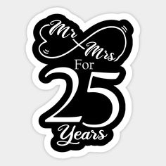 an anniversary sticker that says 25 years