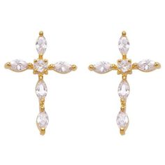 New Arrivals Fashion Jewelry – Page 2 – Rosemarie Collections Trendy Stud Earrings, Cross Earrings Studs, Bridal Jewelry Collection, Crystal Dangle Earrings, Earring Gold, Bridal Bracelet, Faux Pearl Necklace, Cross Earrings, Cross Jewelry