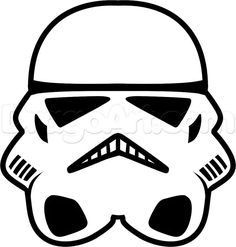 a star wars helmet is shown in this black and white drawing, it looks like the trooper