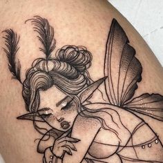 🥀𝔖𝔨𝔲𝔫𝔨𝔷𝔷𝔶🥀 on Instagram: "• ℌ𝔢𝔞𝔳𝔢𝔫𝔩𝔶 • Faerie baby for Irene!! Thanks for adding another one of my pieces to your ethreal collection 🥲♥️ • resident artist at @overlook_tattoostudio • #tattooalicante #alicantetattoo #blackwork #blackworktattoo #illustration #tattoo #darktattoo #creepytattoo #cutetattoo #inked #inkedup #inkedgirls #halloweentattoo #tattoospain" Sleeping Fairy Tattoo, Plant Goddess Tattoo, Ballerina Fairy Tattoo, Whimsical Chest Tattoo, Realistic Fairy Tattoo, Fae Aesthetic Tattoo, Night Elf Tattoo, Baby Fairy Tattoo, Faerie Tattoo Ideas