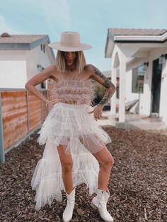 "FINAL SALE! NO EXCHANGE! NO RETURN!  Faux Fringe Feather Suede Crop Festival Top. Great coverage, comfortable wear, big bust friendly.    Color is taupe, zipper closure.  Tutu skirt is also available. Model is 5'10 (US 2/4, B 36\", W 26\", H 38\") and wearing size Small on the photos." Glamorous Summer Corset For Prom, White Corset For Spring Party, Spring Tulle Fitted Corset, Spring Party Tulle Corset, Summer Strapless Corset For Costume Party, Strapless Corset For Summer Costume Parties, Strapless Summer Corset For Costume Party, White Tube Top For Summer Wedding, Spring Party Strapless Corset