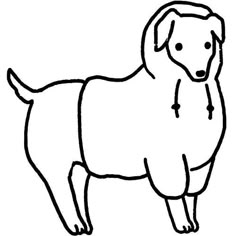 a drawing of a dog that looks like it is standing in the middle of its body