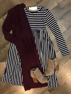 ~ @teenqueenXX ~ Modest Plus Size Outfits, Modest Plus Size, Black Tights Outfit, Outfits Leggings, Wine Sweater, Outfit For Work, Burgundy Cardigan, Dress Maroon, Maroon Dress