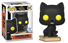 the funky black cat pop vinyl figure is in its original box and has yellow eyes