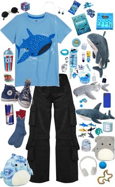 Shark Outfit Ideas, Whale Shark Clothes, Shark Shirt Aesthetic, Shark Aesthetic Outfits, Shark Themed Outfit, Silly Outfit Ideas, Shark Core Outfits, Fishcore Outfit, Roblox Shark Outfit