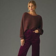 The Colette Cropped Wide-Leg Corduroy Pants Corduroy Pants, Anthropologie, Wide Leg, Outfit Accessories, Free Shipping, Best Deals, Pants, Closet, Clothes