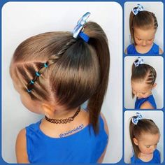 Cheer Hairstyles High Ponytails, High Side Ponytail, Hairstyles For Babies, Recital Hairstyles, Toddler Hair Dos, Cute And Easy Hairstyles, Haircut Gray Hair, Side Ponytail Hairstyles