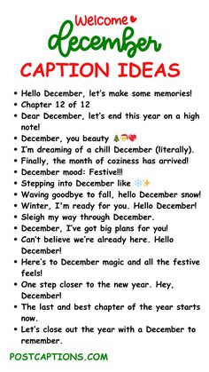 Hello December Instagram Captions Caption On December, Last December Quotes, Hello Captions Instagram, December Captions For Instagram, December Photo Dump Caption, December Instagram Post Ideas, December 1 Quotes, December Instagram Captions, December Story Instagram