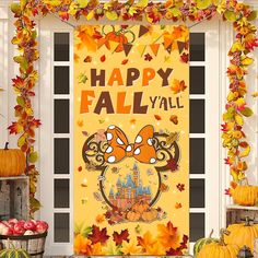 an image of a happy fall front door decoration