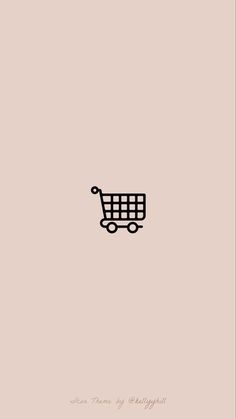 a black and white drawing of a shopping cart