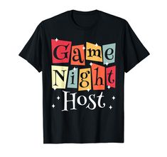 PRICES MAY VARY. Family board game night design for a game night host, a board game lover and the board game night party. Game night host board game saying for a family game night, a game night enthusiast and the board game night host. Lightweight, Classic fit, Double-needle sleeve and bottom hem Mens Tees Fashion, Family Board, The Host, Games To Buy, Family Game, Night Party, Party Game, Men Shirt Style, Game Night