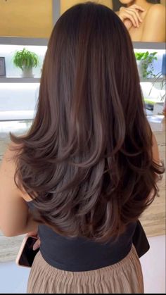 Caramel Highlights On Dark Brown, Highlights On Dark Brown Hair, Trendy Balayage, Straight Hair Cuts