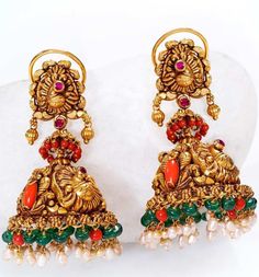 Nakshi Jhumkas, 22 Carat Gold Jewellery, Bridal Diamond Necklace, Jewellery Wedding