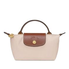 Color: Paper Size: Os New In Box Features: Top Handle Dimensions: 6.7"W X 2.2"D X 4.3"H Zip Closure With Snap Flap Gold-Tone Hardware Coated Lining Polyamide Canvas; Trim: Cowhide Imported Mini Longchamp Bag, Longchamp Mini, Longchamp Bag, Longchamp Bags, Mini Pouch, Girly Bags, Color Paper, Mini Pouches, Birthday Wishlist