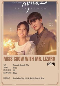 the poster for miss grow with mr lzardrd, which features two young people