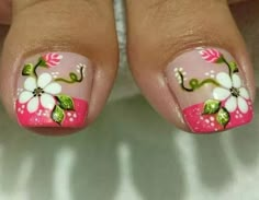 Piesesitos! Nails Spring Flowers, Christmas Manicure, Flower Nail, Nails Spring