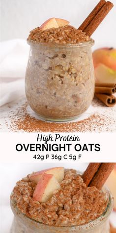 High protein overnight oats recipe with best macros Protein Oatmeal Overnight Oats, Protein In The Morning, Easy Macro Friendly Recipes Breakfast, Easy Protein Overnight Oats Healthy, High Protein Low Sugar Overnight Oats, High Protein Over Night Oats Recipe, Overnight Oats With Yogurt And Protein Powder, Overnight Oats Calorie Deficit, Overnight Oats With Vanilla Protein Powder