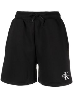 black logo print to the front elasticated drawstring waistband thigh-length Cheap Black Calvin Klein Bottoms, Black Relaxed Fit Bottoms With Logo Print, Black Logo Print Shorts, Black Cotton Shorts With Logo Print, Casual Black Bottoms With Logo Detail, Cotton Shorts With Logo Print, Casual Black Shorts With Logo Print, Black Bottoms With Logo Waistband, Short Length, Black Bottoms With Logo Waistband In Short Length