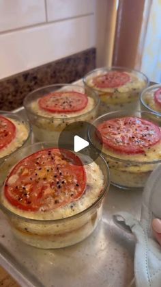 a pan filled with food sitting on top of a counter