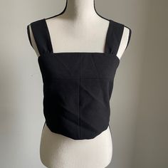 Nwt Black Crop Top From Rachel Roy Flattering Side Zip For Easy Wear Materials Found In Photo Message With Any Questions Will Entertain Any Reasonable Offer Tags: Summer, Vacation, Date Night, Casual, Night Life, Club Black Sleeveless Crop Top For Work, Black Crop Top For Work, Black Fitted Crop Top For Work, Fitted Black Crop Top For Workwear, Chic Black Crop Top For Work, Sleeveless Lace Blouse, Ruffle Shoulder Top, Blue Denim Top, Knitted Crop Tank Top