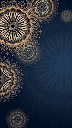 an ornate gold and blue background