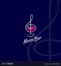 the music bar logo on a dark blue background with a treble in the center