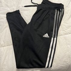 Brand New Size Small Adidas Black Bottoms With Side Stripes, Fitted Black Adidas Pants, Fitted Adidas Black Bottoms, Black Adidas Stretch Sweatpants, Black Stretch Adidas Sweatpants, Adidas Black Bottoms For Loungewear, Adidas Womens, Adidas Pants, Adidas Women