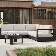 Telluride Aluminum Outdoor 3-Piece L-Shaped Sectional (113") Modern Deck Furniture, Lake Patio, Modern Outdoor Sofa, Modern Outdoor Sofas, Modern Deck, Outdoor Couch, Modern Outdoor Furniture, Deck Furniture, Modern Outdoor