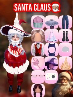 the santa claus doll has many different outfits