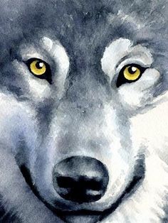 Wolf Look WD2361 5.9 x 7.9 inches - Wizardi Wolf Art Print, Journal D'art, Art Zine, Art Journal Cover, Easy Canvas Art, Art Diary, Small Canvas Art, A Wolf