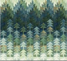 an image of a quilt with trees on it