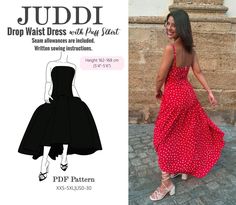 Bustier dress with Drop waist Puff skirt PDF Sewing Pattern XXS-5XL US 0-30  Height 162- 168 cm (5'4"- 5'6") Instant Download →  Ready to cut and sew. Model: @lupariasewing * 4 HEIGHT groups. Make sure you have selected your height. Height 154-160 см (5 '1''-5'3''): https://juddisewingpatterns.etsy.com/listing/1686768155 Height 170-176 cm (5'7''-5'9''): https://juddisewingpatterns.etsy.com/listing/1686773927 Height 178-184 cm (5'10''-6'1''): https://juddisewingpatterns.etsy.com/listing/167260389 Puff Skirt, Tulle Underskirt, Trip Outfits, Clothes Hooks, Techniques Couture, Bridesmaid Outfit, Bustier Dress, Pdf Sewing Patterns, Drop Waist