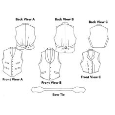 Women's Sizes XS-3XL; Men's Sizes SM-3XL Folkwear offers sewing patterns for three Victorian Vests for women and two for men in this pattern. In Victorian times, gentlemen were not considered properly dressed without a jacket, vest (or waistcoat), and tie. Indeed, even smart Victorian women donned fitted vests for street wear, with walking skirts and long jackets. Today, the vest is still an integral part of business attire and fashion for men and women. Views A and B are originally men's vests, Victorian Waistcoat Pattern, Vest Pattern Sewing, Victorian Waistcoat, Victorian Vest, Vintage Vests, Waistcoat Pattern, Cowboy Vest, Men's Vests, Victorian Times