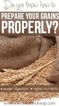 grain in a sack with the words do you know how to prepare your grains properly?