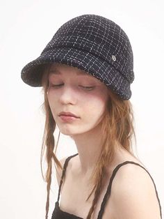 Editor's NotesBROWN HAT presents a Comme cap with a streamline-shaped brim. It is made of luxurious summer tweed fabric that gives a feminine and elegant mood. - Wide silhouette of the brim- Summer tweed fabric- Wrap buttons embellished- Metal logo embellished on the side- Feminine and elevated mood Measurements (in.)One Size- Circumference: 22.44 ~ 23.23 in. (L)- Height: 5.51 in. - Brim: 2.95 in.  Composition & Care- Material: Outershell: 10% Rayon, 34% Acrylic Black Tweed Cap, Elegant Black Visor Hat, Brown Hats, Tweed Fabric, Metal Logo, Metallic Logo, Caps Hats, Accessories Hats, Composition