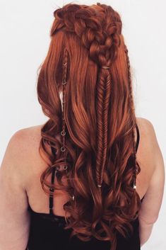 Hair Styles Fantasy Hairstyles, Viking Inspired Hairstyles, Braids For Very Long Hair, Renfest Hairstyles, Irish Hairstyles Braids Celtic Hair, Traditional Scottish Hairstyles, Scottish Braids, Scottish Hairstyles For Women, Braided Half Up Half Down Hairstyles