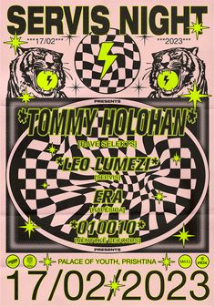 a concert poster for tommy hoohan's led umezz and the electric tiger