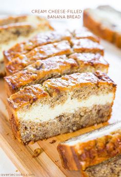 slices of cake sitting on top of a cutting board