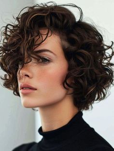 Short Bob Haircuts For Curly Hair, Bob Styles For Thick Hair, Chin Length Curly Hair With Layers, 1920s Hair Short, Styles For Thick Hair, Curly Bob Hair, Curly Bob Haircut, Curly Bob Haircuts, Curl Types