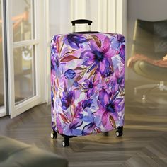 🛒PRODUCT DESCRIPTION🛒 Travel in style on your next Vacation with your own custom printed luggage cover!  Made with a premium blend of Polyester and Spandex material, this luggage cover boasts a durable, stretchable, and scratch-resistant design that guarantees to keep your luggage safe and secure. The black zipper at the bottom of the cover ensures a snug fit for your luggage.  So why compromise on style and protection when you can have it all? Get your hands on this luxury luggage cover today Purple Rectangular Luggage For Travel, Rectangular Purple Luggage For Travel, Purple Rectangular Luggage For Trips, Purple Rectangular Travel Accessories, Luxury Luggage, Suitcase Cover, Personalized Luggage, Luggage Covers, Polyester Spandex Fabric