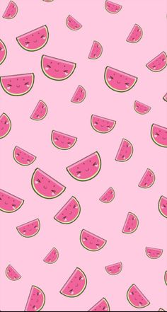 watermelon slices on a pink background