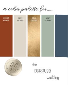 the color palette for the burrus wedding