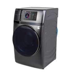 the front view of a washing machine on a white background