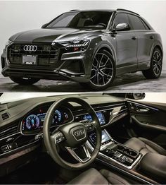 the inside and outside view of an audi suv