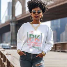 Pretty Black and Educated Pink and Green, Soror gifts, Sister gifts, D9, gifts for her, para, gifts, j15 gifts, AKAVERSARY, J15, sisterhood 2023, Sorority, Fall 23 2023 Sorority, Gifts Sister, Fall 23, Sorority Gifts, Pink Sweatshirt, Graphic Tees Women, Sister Gifts, Sorority, Savannah Chat