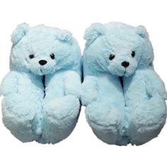 Light Blue Lightweight Comfortable Teddy Bear Slippers For All Seasons Teddy Slippers, Teddy Bear Slippers, Blue Teddy Bear, Bear Slippers, Plush Slippers, Fur Throw, Faux Fur Throw, Teddy Bear Plush, Bear Plush