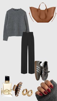 Polene back, Adidas Spezial, black pantsuit and a grey Zara sweater Adidas Spezial Black, Outfits With Adidas, Spezial Adidas, Black Pantsuit, Adidas Spezial, Zara Sweater, Autumn Outfit, Outfit Goals, Fitness Inspo